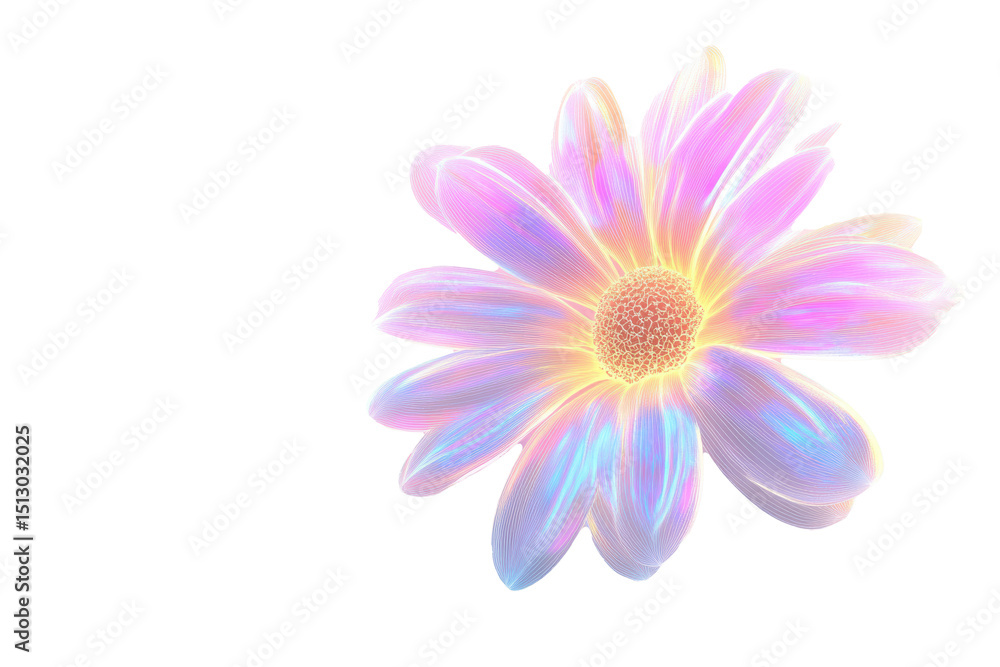 Fototapeta premium Iridescent Daisy Flower Digital Art: A Pastel Dream Bloom