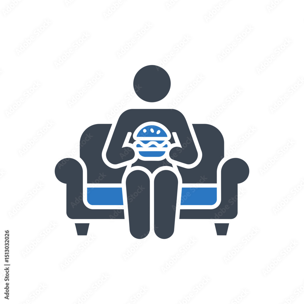 Fototapeta premium Sitting with Burger Icon