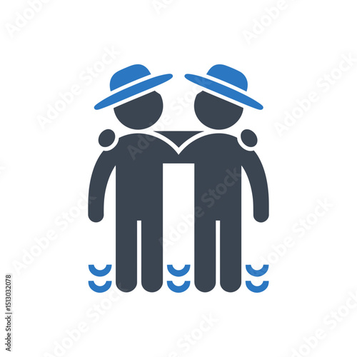 Friends Walking Icon