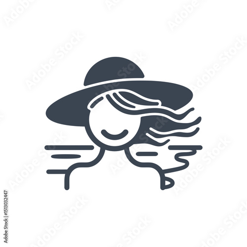 Woman Hat Relaxing Icon
