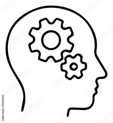 Mind Gears Symbol Creative Thinking Human Intellect Conceptualization