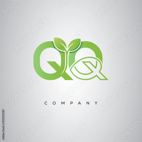 QQ Natural Leaf Monogram Logo – Elegant Eco-Friendly Initial Design for Creative Branding & Organic Businesses"