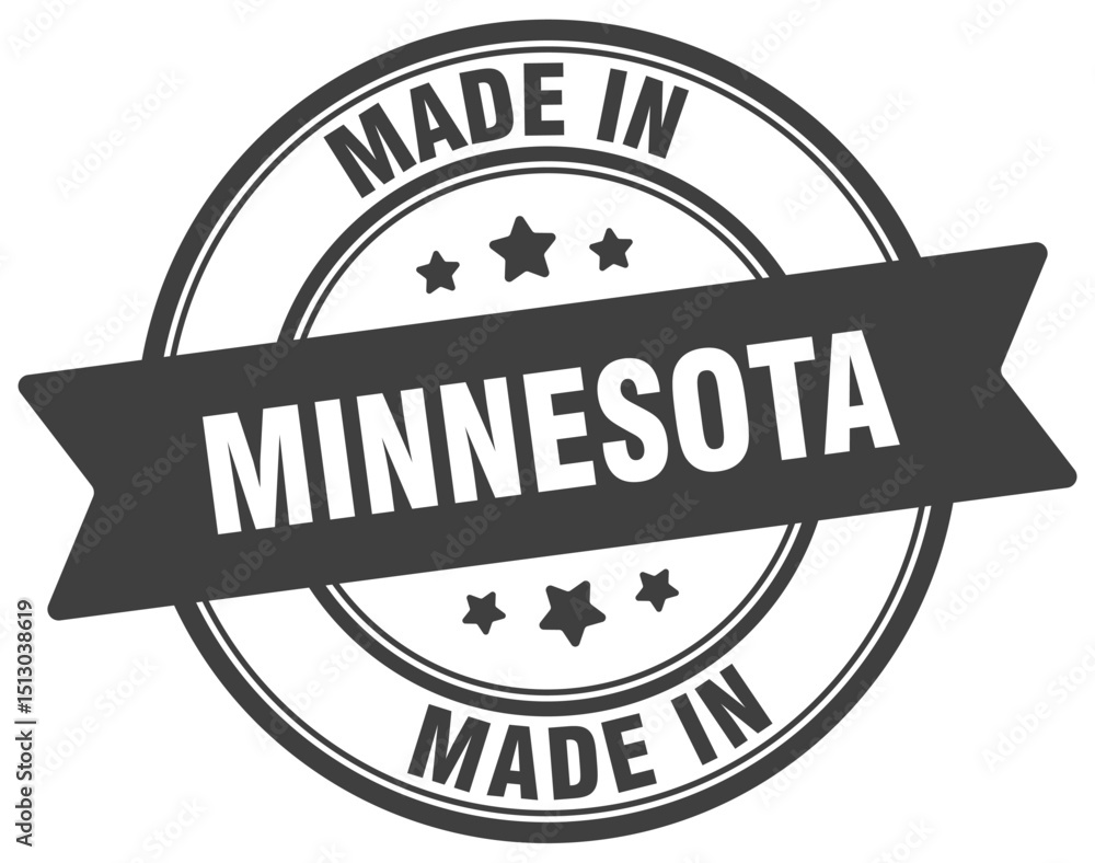 Fototapeta premium Made in Minnesota round sign. Made in Minnesota stamp.