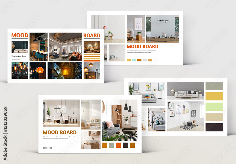 Interior Presentation Mood Board Design Stock Template | Adobe Stock