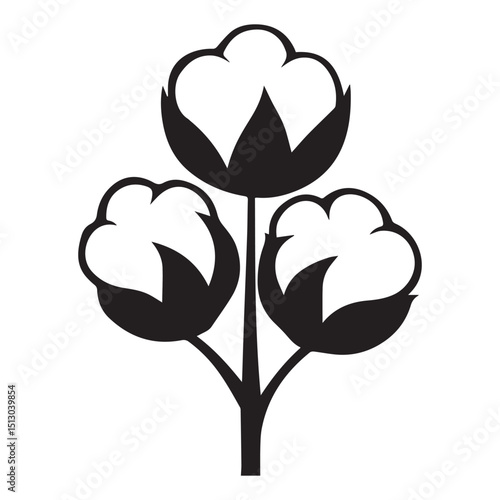 simple flat black cotton icon