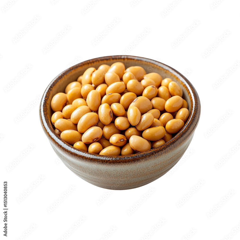 Bowl of Soybeans Close-up of Cooked Soybeans in a Rustic Bowl Bowl of Soybeans Close-up of Cooked Soybeans in a Rustic Bowl