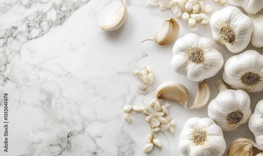 Fototapeta premium Large white garlic