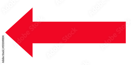 Free Download Long left red arrow on white background representing bold directional symbol for navigation, pointing left, isolated graphic for infographic, presentation, or web design use. - GFXLoad