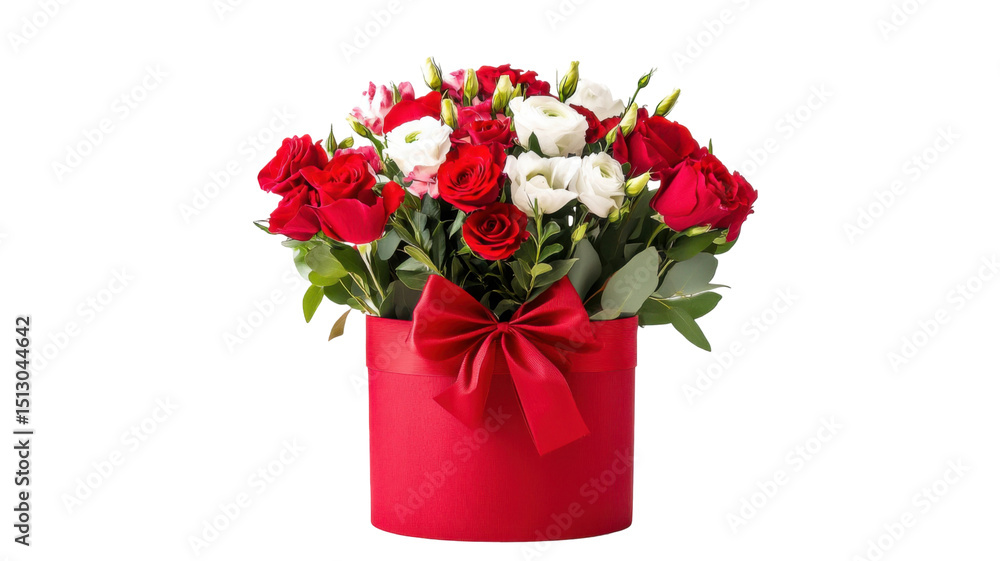 Bouquet of red and white tulips in glass vase isolated on white background Bouquet of red and white tulips in glass vase isolated on white background