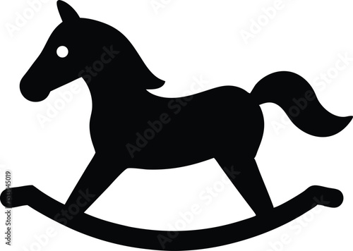 rocking horse toy silhouette vector