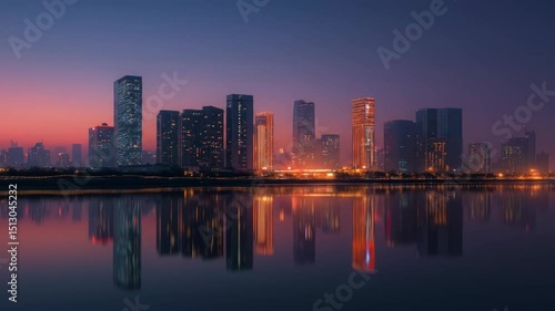 Wallpaper Mural Panoramic sunset in the city CBD Torontodigital.ca