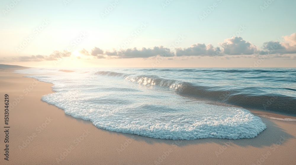 Beach sunrise calm wave shore landscape Beach sunrise calm wave shore landscape