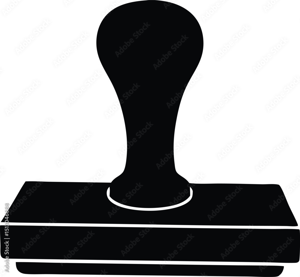 traditional rubber stamp silhouette vector icon traditional rubber stamp silhouette vector icon