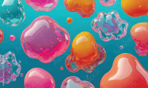 seamless pattern with colorful sea shells