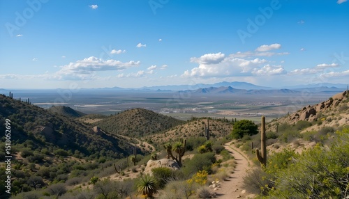 Overlooking View of Natural Landscape in Yuma Arizona for Scenic Desert and Travel Designs