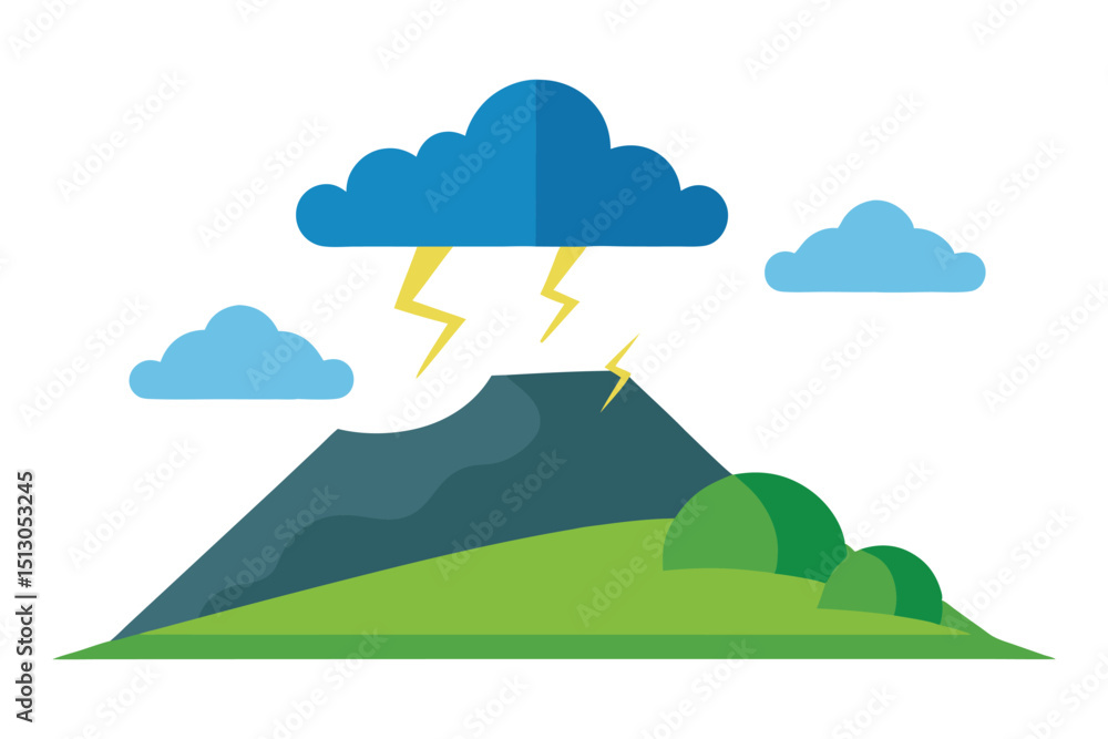 Fototapeta premium Hill with thunderstorm