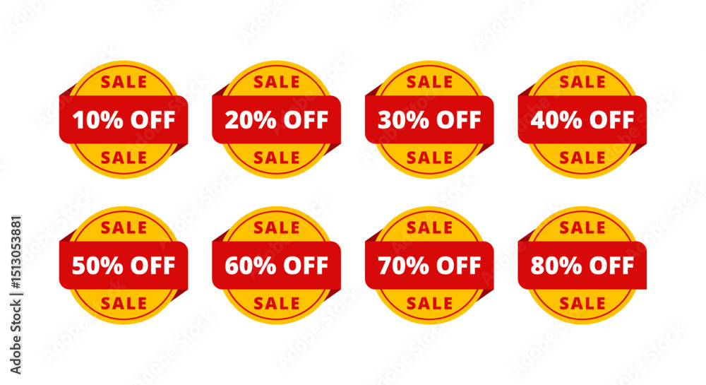 Obraz premium set of discount labels for sale discount offer 