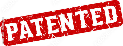 patented rectangular sign. patented stamp