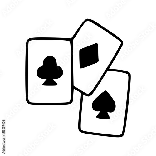 casino game cards icon set