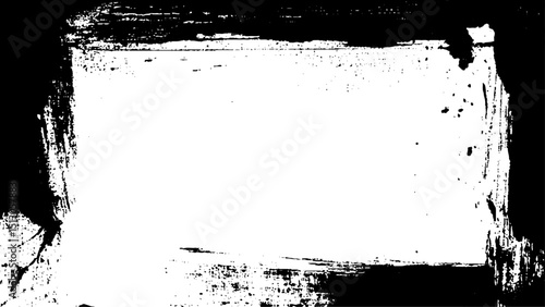 Frame in rectangle shape in brush stroke style 