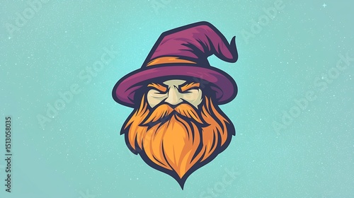Wizard Portrait on Teal Background