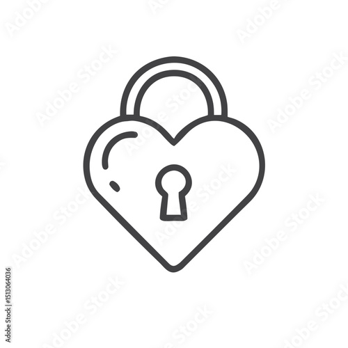 Heart Lock Icon for Dating App Exclusive Relationship Status, Commitment Level Indicators, Serious Connection Symbols and Loyalty Declaration Features