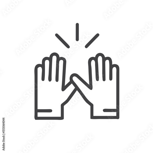 High Five Icon for Dating App Match Celebration, Connection Success Acknowledgment, Positive Interaction Recognition and Mutual Interest Confirmation Features