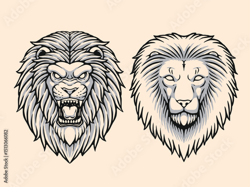 Lion Head Illustrations
