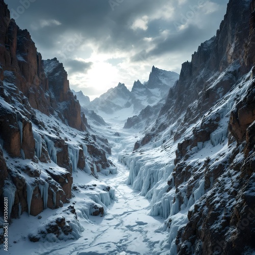 Majestic Winter Wonderland Breathtaking Frozen Valley Landscape Photography