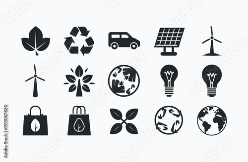 Eco-Friendly Icons Set for Sustainable Living