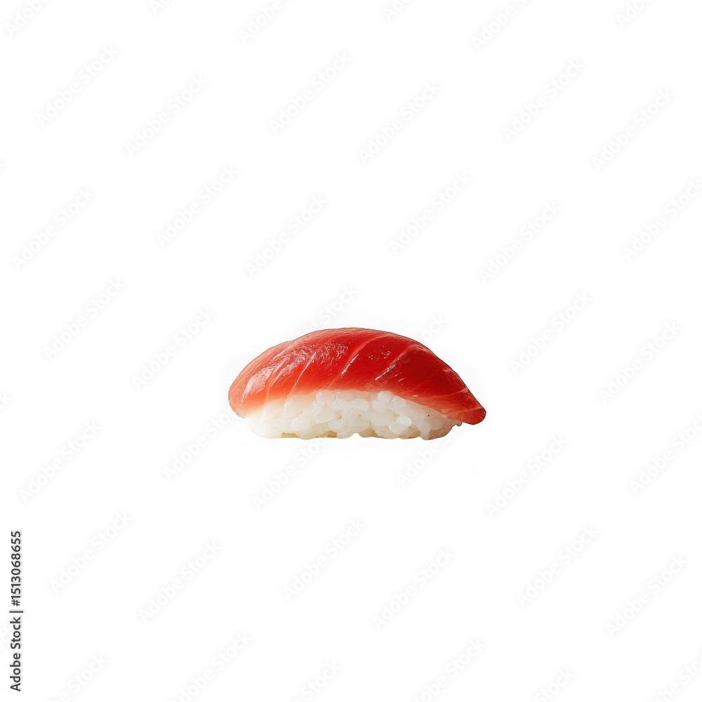 Single piece of tuna sushi isolated on transparent background Single piece of tuna sushi isolated on transparent background