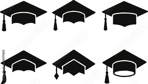 Silhouettes of  graduate cap 