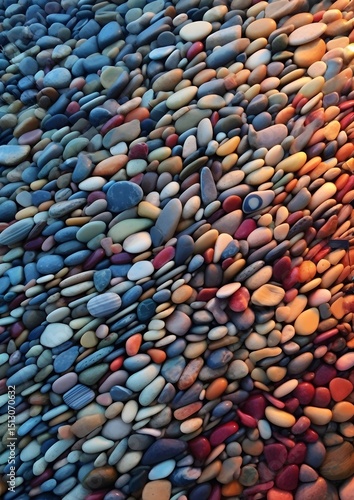 Colorful pebbled beach