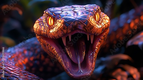 Fierce Snake Roars with Open Mouth High Resolution Picture