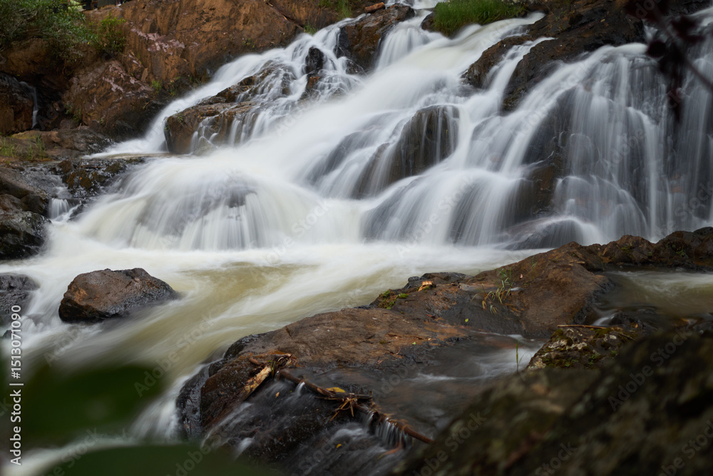 waterfall in the mountains in Dalat waterfall in the mountains in Dalat