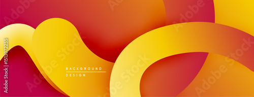 Abstract flowing shapes, warm color palette. Gradient shades create dynamic visual effect. Modern design element for backgrounds.