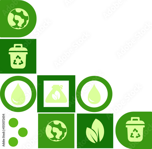 Environment / Go Green Icon On mosaic Corner