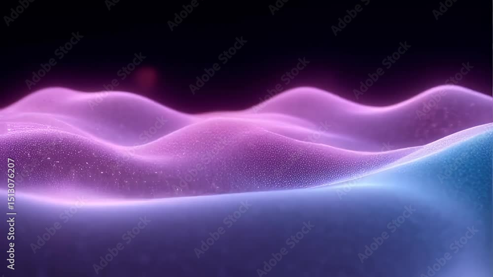 Purple Abstract Waves with Glittering Particles Purple Abstract Waves with Glittering Particles