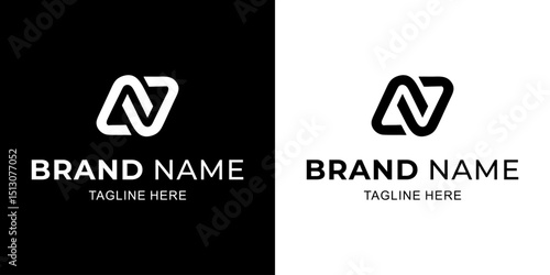 Creative Letter N Logo with Abstract, Illustration, Design Inspiration, Vector, Icon