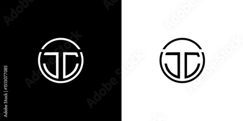 Creative JC Letter Logo with Circle, Illustration, Design Inspiration, Vector, Icon