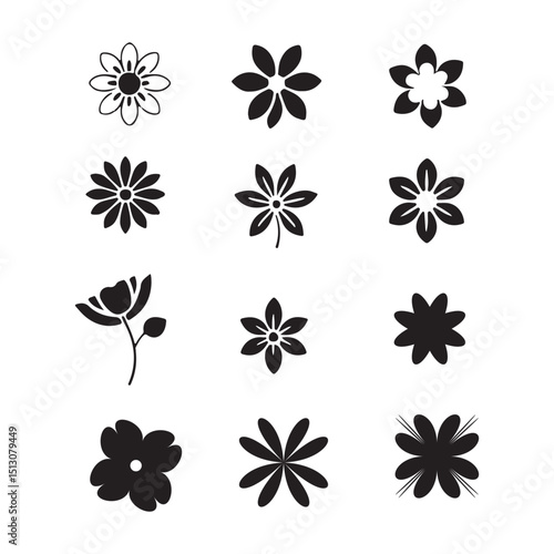 black and white flowers