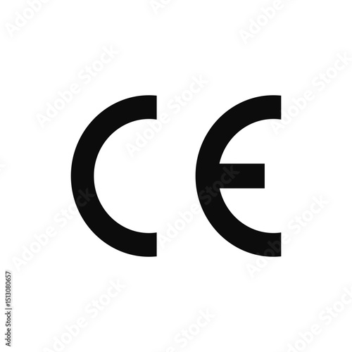 CE BLACK SIGN ICON Vector