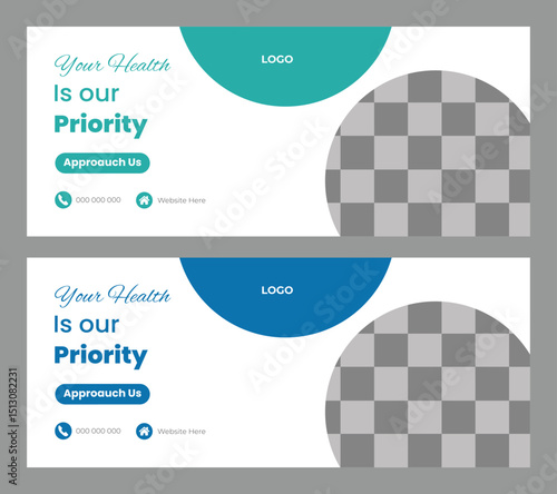  Vector medical healthcare service doctor promotion social media web banner
