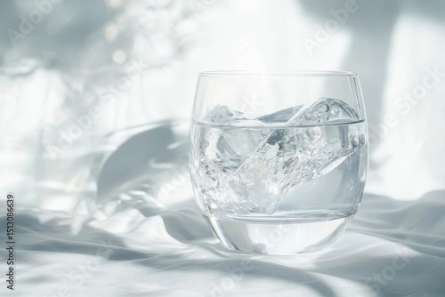 Wallpaper Mural Glass of water isolated on white background. A glass of water with a lot of bubbles. The bubbles are small and scattered throughout the glass. Torontodigital.ca