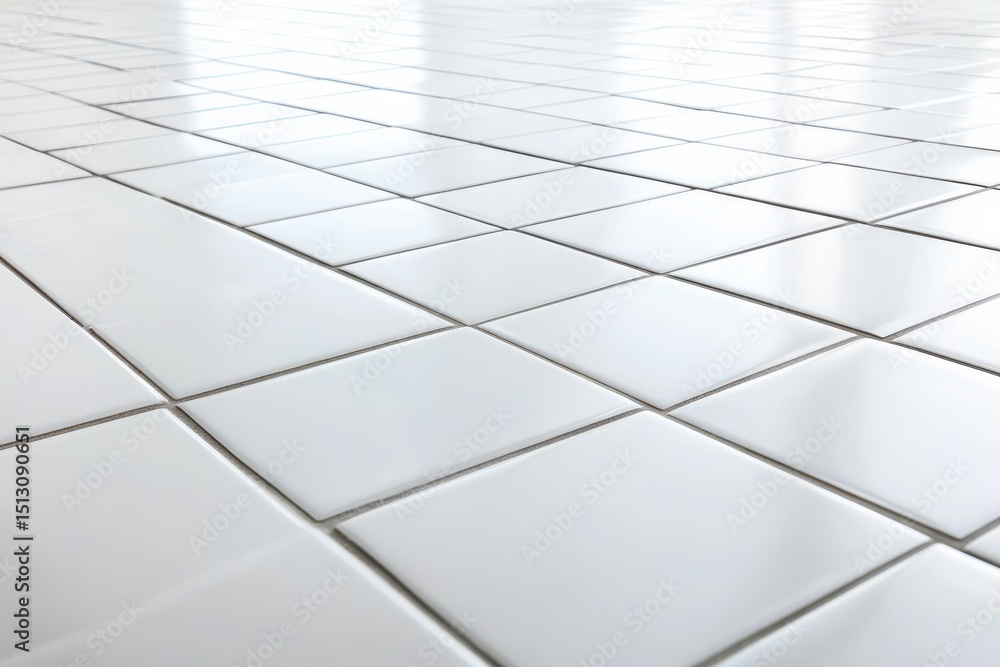 Obraz premium White tile floor border isolated on white background. White tile floor with a white trim. Tiles are arranged in a pattern.