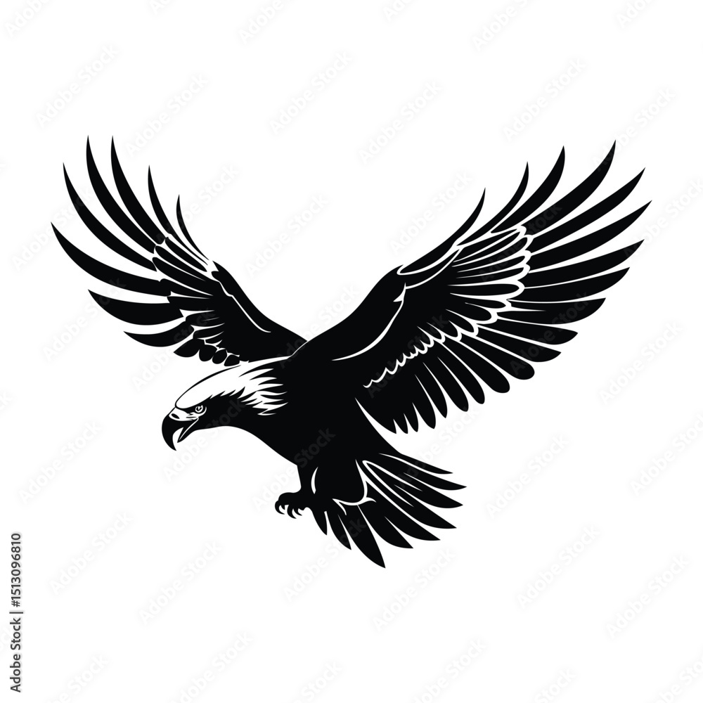 Obraz premium Eagle silhouette vector art, icon, and graphic