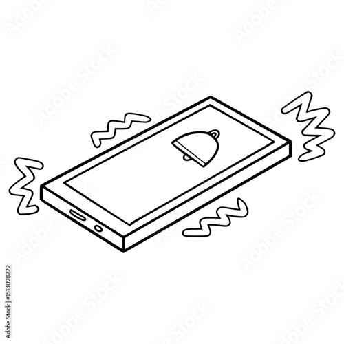 phone vibration illustration hand drawn outline vector