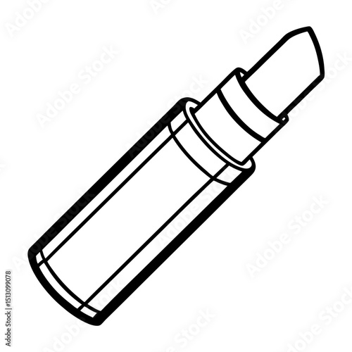 Minimal Lipstick Vector on White Background