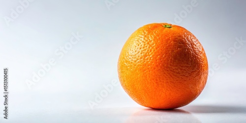 Orange Fruit White Background Stock Photo, Single Orange, Citrus Fruit Image, High-Resolution Food Photography, Vibrant Orange, Clean Background, Product Photography