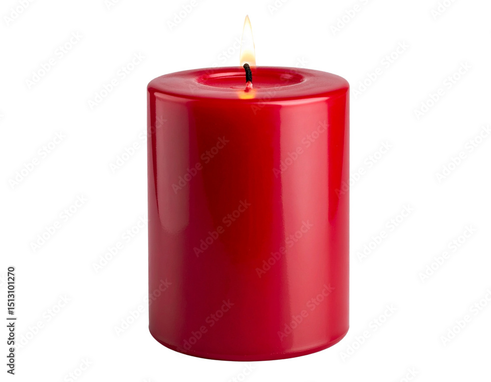 Festive Red Candle with Slight Drip Texture, Transparent Background PNG Festive Red Candle with Slight Drip Texture, Transparent Background PNG
